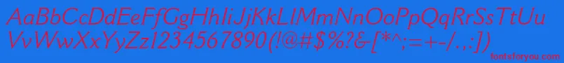 CantoriamtstdItalic Font – Red Fonts on Blue Background