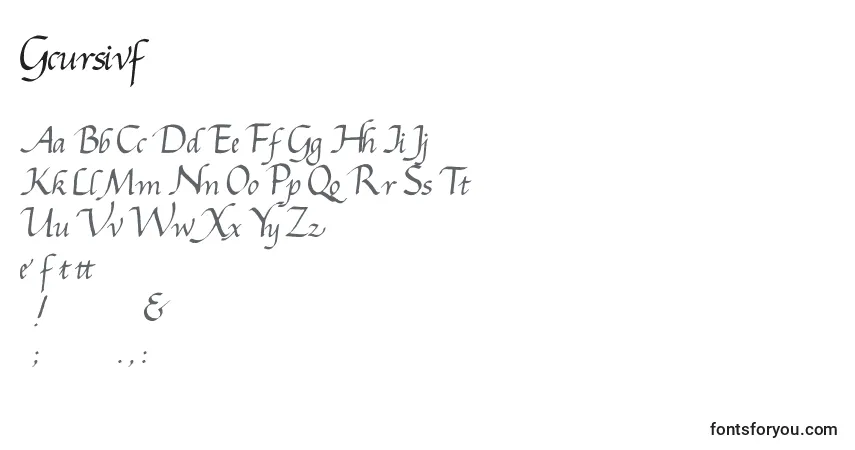 Police Gcursiv2 - Alphabet, Chiffres, Caractères Spéciaux