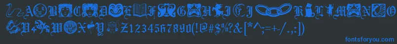 PhantasyDingbatsRegular Font – Blue Fonts on Black Background
