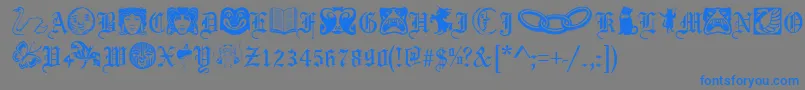 PhantasyDingbatsRegular-Schriftart – Blaue Schriften auf grauem Hintergrund