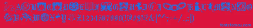 PhantasyDingbatsRegular Font – Blue Fonts on Red Background