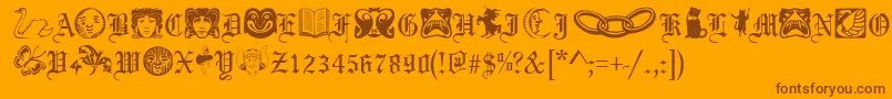 PhantasyDingbatsRegular Font – Brown Fonts on Orange Background