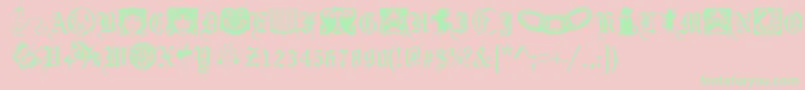 PhantasyDingbatsRegular Font – Green Fonts on Pink Background