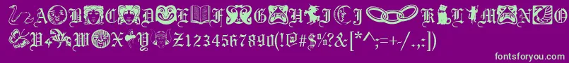 PhantasyDingbatsRegular Font – Green Fonts on Purple Background