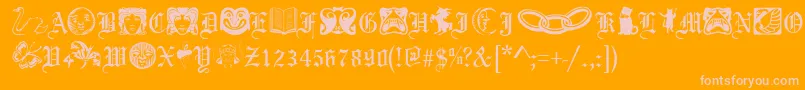 PhantasyDingbatsRegular Font – Pink Fonts on Orange Background