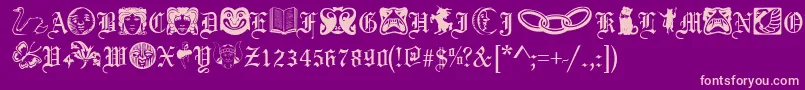 PhantasyDingbatsRegular Font – Pink Fonts on Purple Background