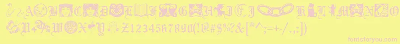 PhantasyDingbatsRegular Font – Pink Fonts on Yellow Background