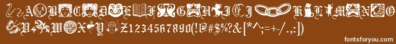 PhantasyDingbatsRegular Font – White Fonts on Brown Background