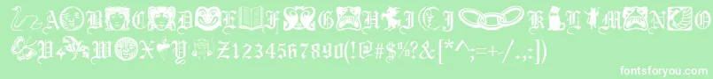 PhantasyDingbatsRegular Font – White Fonts on Green Background