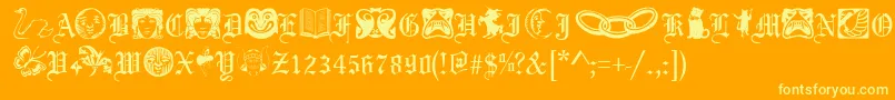 PhantasyDingbatsRegular Font – Yellow Fonts on Orange Background