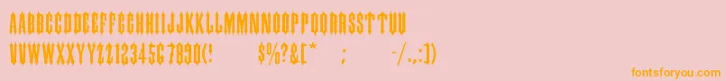 IronwoodMedium-Schriftart – Orangefarbene Schriften auf rosa Hintergrund