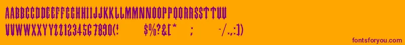 IronwoodMedium-Schriftart – Violette Schriften auf orangefarbenem Hintergrund