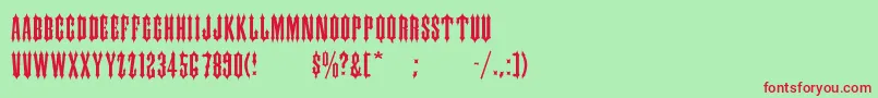 IronwoodMedium-fontti – punaiset fontit vihreällä taustalla
