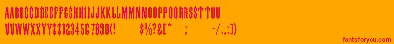 IronwoodMedium Font – Red Fonts on Orange Background