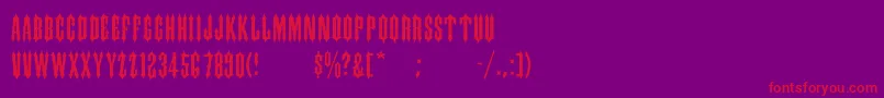 IronwoodMedium-fontti – punaiset fontit violetilla taustalla