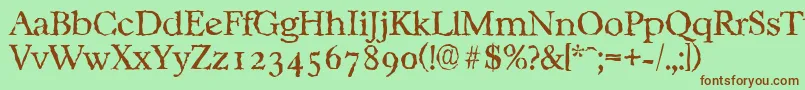 CasablancarandomLightRegular Font – Brown Fonts on Green Background