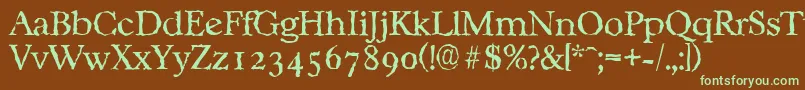 CasablancarandomLightRegular Font – Green Fonts on Brown Background