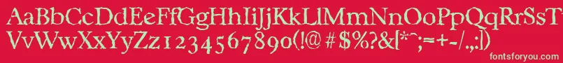 フォントCasablancarandomLightRegular – 赤い背景に緑の文字