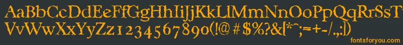 フォントCasablancarandomLightRegular – 黒い背景にオレンジの文字