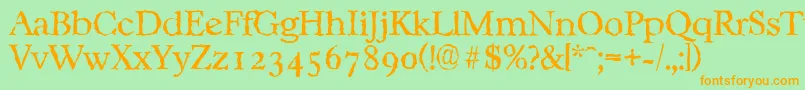 CasablancarandomLightRegular Font – Orange Fonts on Green Background