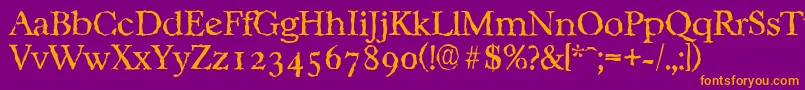 CasablancarandomLightRegular Font – Orange Fonts on Purple Background