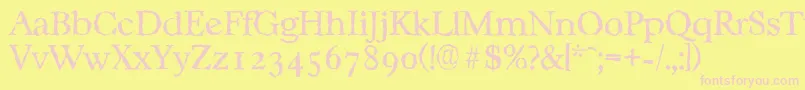 CasablancarandomLightRegular Font – Pink Fonts on Yellow Background