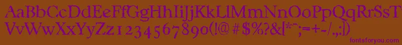 CasablancarandomLightRegular Font – Purple Fonts on Brown Background