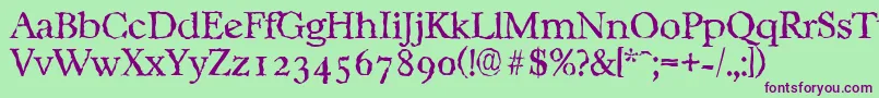 CasablancarandomLightRegular Font – Purple Fonts on Green Background