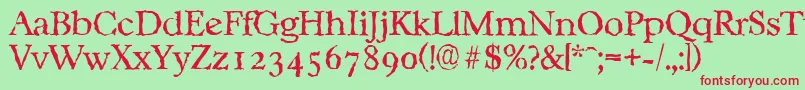 CasablancarandomLightRegular Font – Red Fonts on Green Background