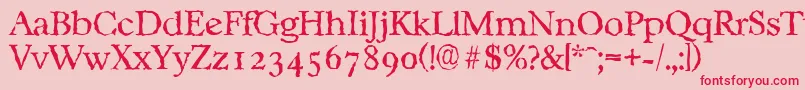 CasablancarandomLightRegular Font – Red Fonts on Pink Background