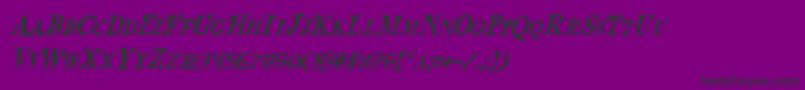 フォントBloodCrowCondensedItalic – 紫の背景に黒い文字