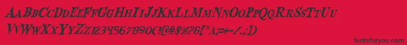 BloodCrowCondensedItalic Font – Black Fonts on Red Background