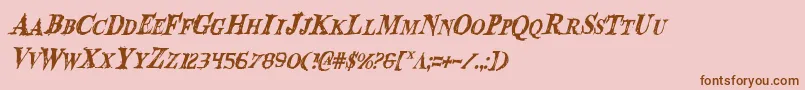 BloodCrowCondensedItalic Font – Brown Fonts on Pink Background