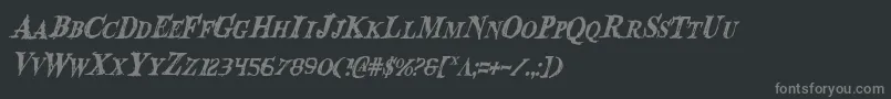 フォントBloodCrowCondensedItalic – 黒い背景に灰色の文字