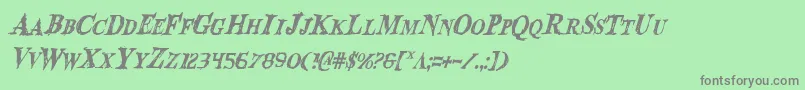 フォントBloodCrowCondensedItalic – 緑の背景に灰色の文字