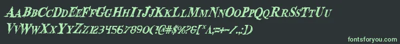 フォントBloodCrowCondensedItalic – 黒い背景に緑の文字