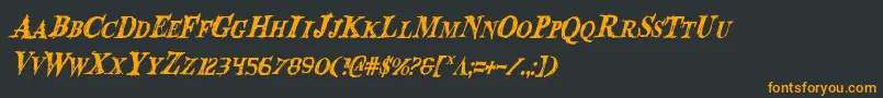 フォントBloodCrowCondensedItalic – 黒い背景にオレンジの文字