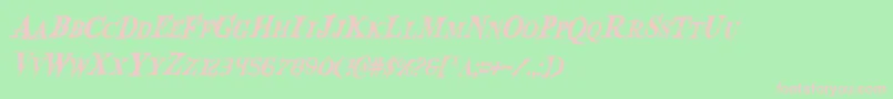 BloodCrowCondensedItalic Font – Pink Fonts on Green Background