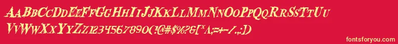 BloodCrowCondensedItalic Font – Yellow Fonts on Red Background