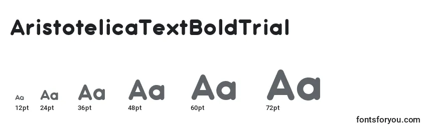 Размеры шрифта AristotelicaTextBoldTrial