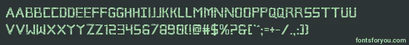 Brokencyborgbold-fontti – vihreät fontit mustalla taustalla