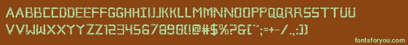 Brokencyborgbold-fontti – vihreät fontit ruskealla taustalla