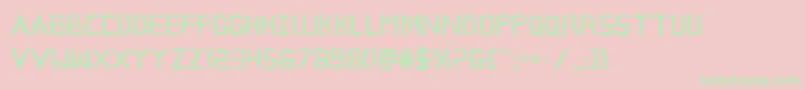 Brokencyborgbold Font – Green Fonts on Pink Background