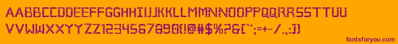 Brokencyborgbold Font – Purple Fonts on Orange Background