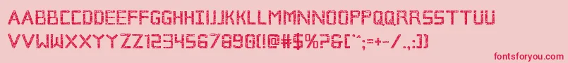 Brokencyborgbold Font – Red Fonts on Pink Background