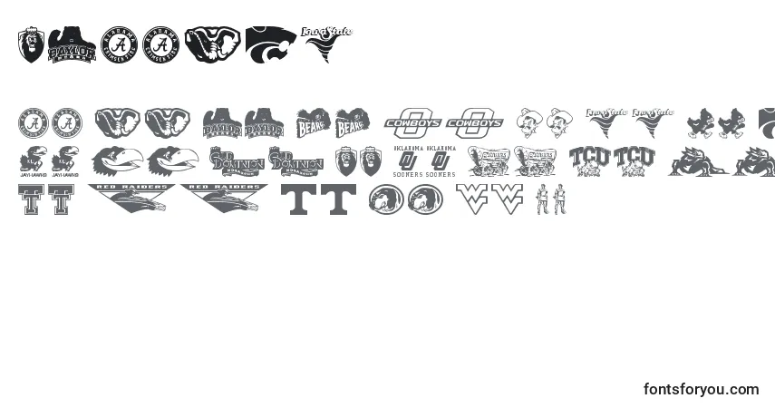 Schriftart NcaaBig12 – Alphabet, Zahlen, spezielle Symbole