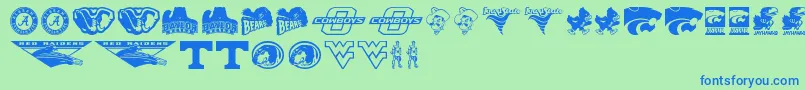 NcaaBig12 Font – Blue Fonts on Green Background