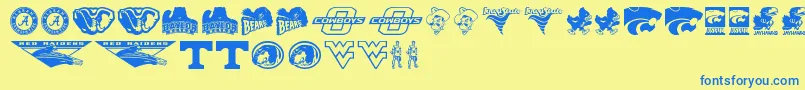 NcaaBig12 Font – Blue Fonts on Yellow Background