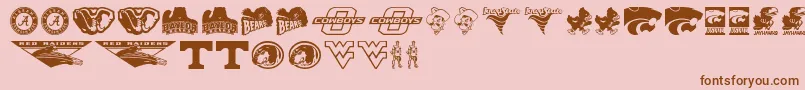 NcaaBig12 Font – Brown Fonts on Pink Background