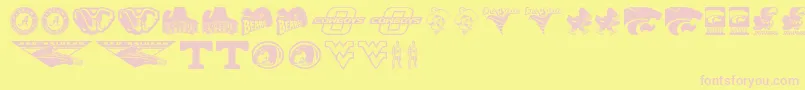 NcaaBig12 Font – Pink Fonts on Yellow Background